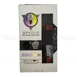 SPYDER Men's Pro-Cotton Boxer Briefs Large 4 Pairs NWT Underwear Casual